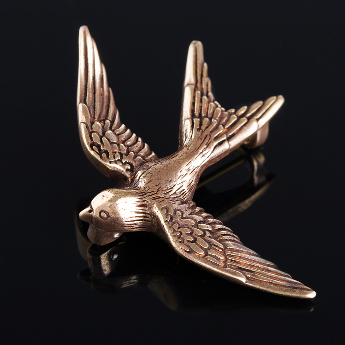 Брошь "Тея", цвет бронзовый