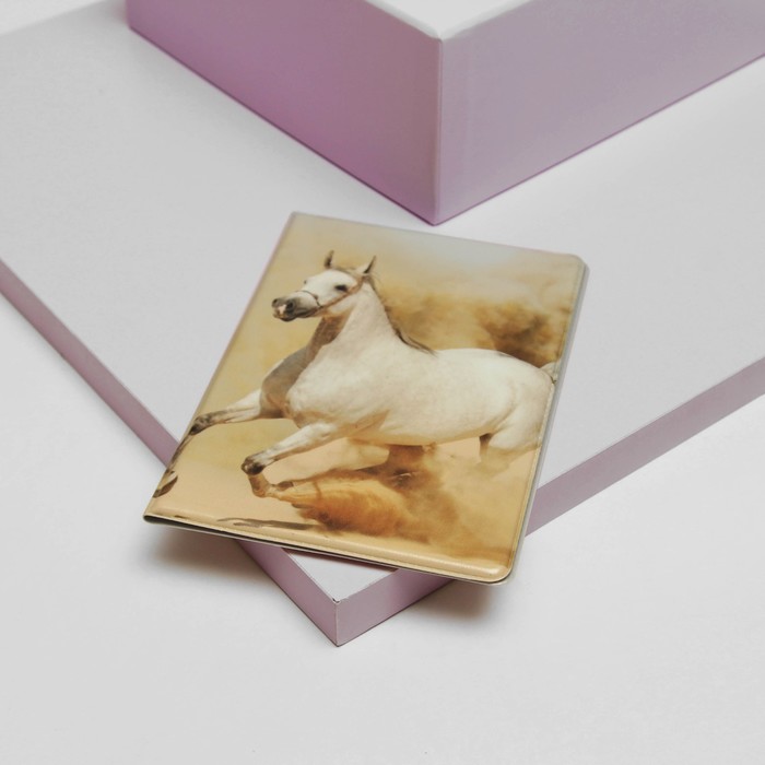 Обложка для паспорта, с нанесённым рисунком "Белый конь"