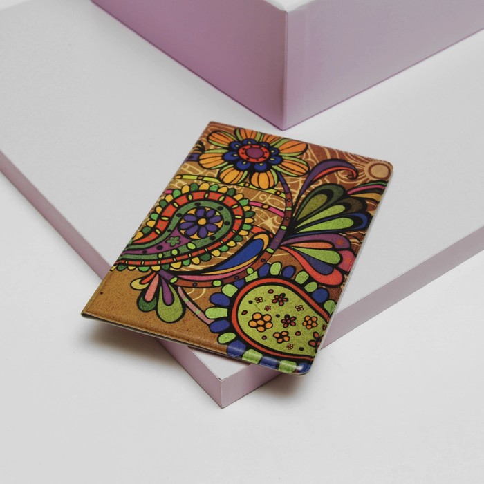 Обложка для паспорта "Узор на коричневом"