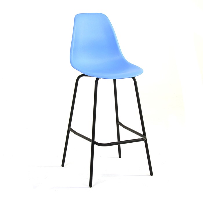 Стул барный Sheffilton голубой/черный муар