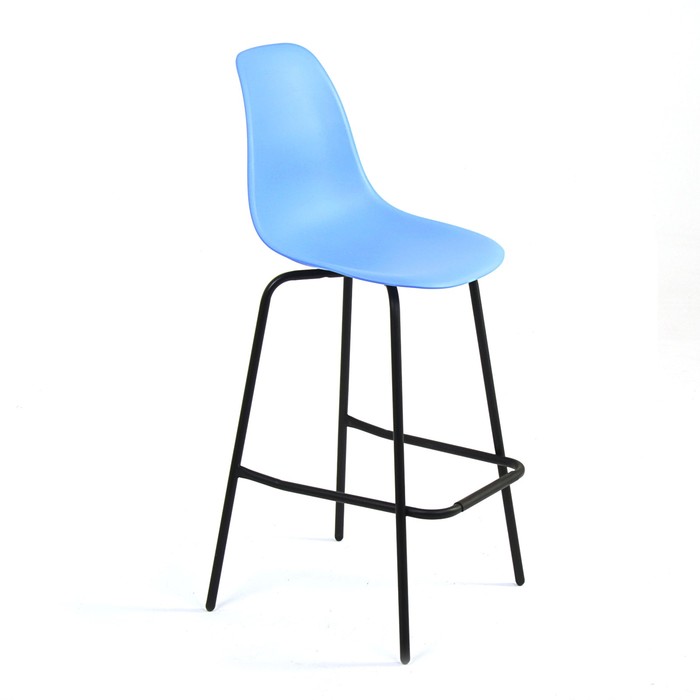 Стул барный Sheffilton голубой/черный муар