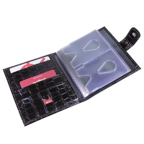 

Визитница на кнопке, 18 листов, цвет коричневый