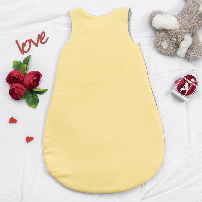 Конверт-спальник Крошка Я "Love ", рост 50-80 см, р-р 20-24, 0-6 мес., жёлтый