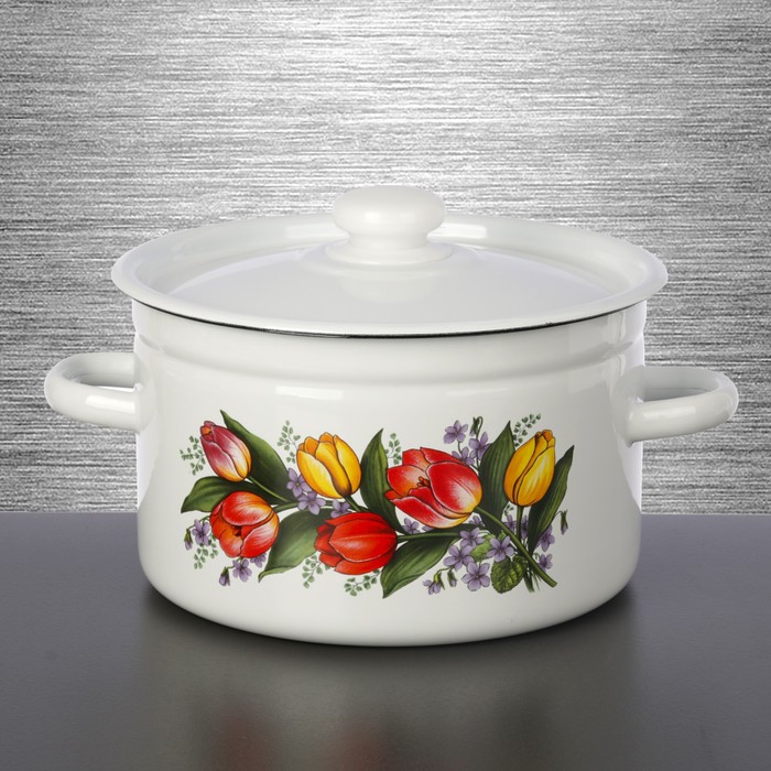 Кастрюля цилинднрическая 4,5 л "Весенний букет"