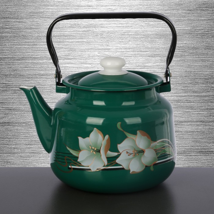 Чайник 3,5 л "Бирюзовая лилия", с крышкой
