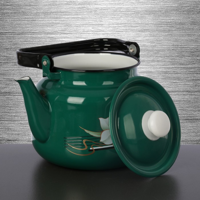 Чайник 3,5 л "Бирюзовая лилия", с крышкой