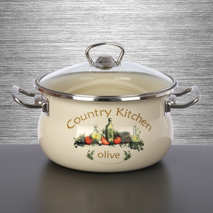 Набор кастрюль "Тоскана", 3 шт: 1,5 л, 2,5 л, 3,5 л, стеклянные крышки