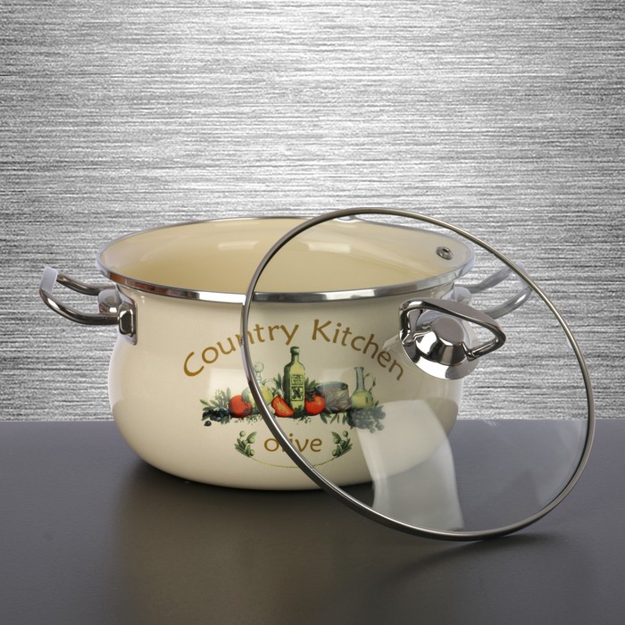 Набор кастрюль "Тоскана", 3 шт: 1,5 л, 2,5 л, 3,5 л, стеклянные крышки