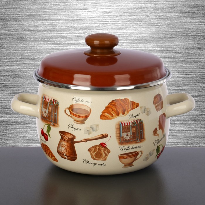 Набор кастрюль сферических "Кафе", 3 шт: 2,5 л, 3,5 л, 5 л