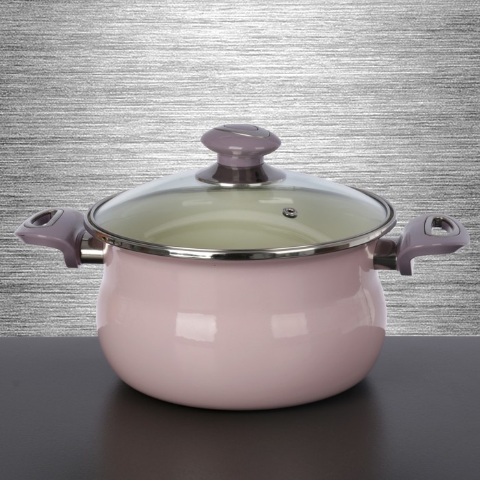 Кастрюля цилиндро-сферическая 2,5 л "Розовая"