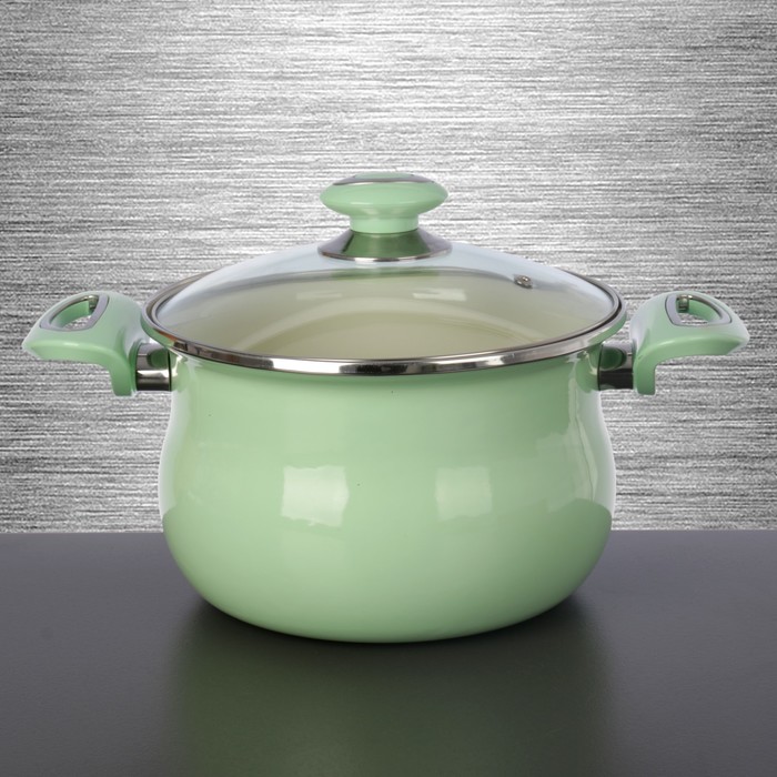 Кастрюля цилиндро-сферическая 3,5 л "Мятная прохлада"