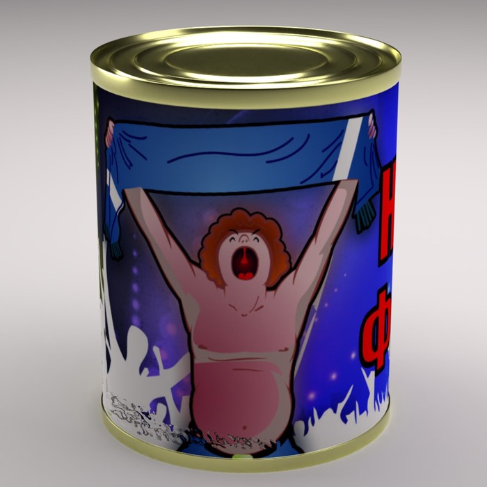 Носки в консервной банке "Носки фаната" (носки мужские, цвет черный)