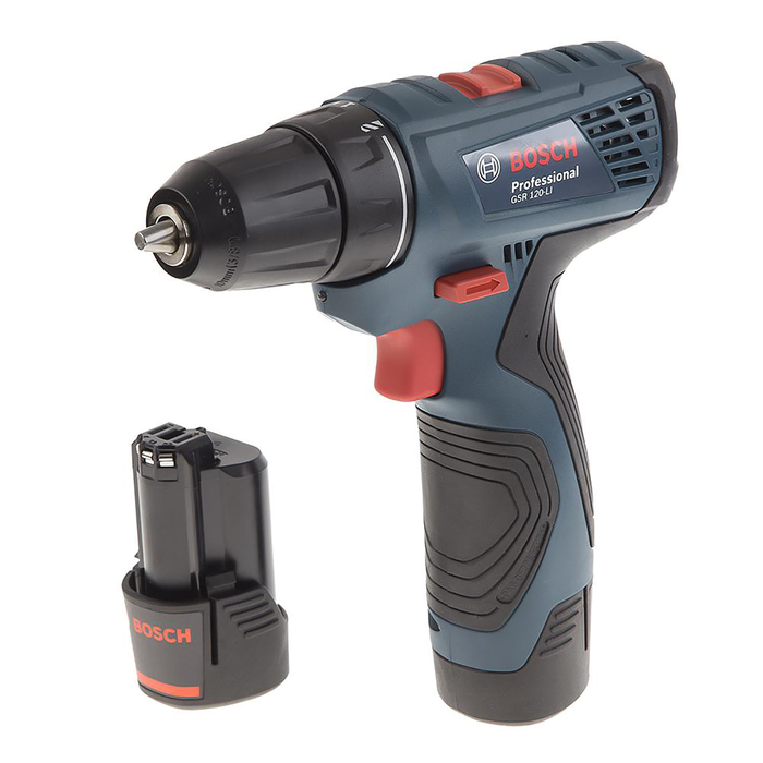 Аккумуляторная дрель-шуруповерт Bosch GSR 120-LI (0.601.9F7.001), 12В, 2х1.5Ач