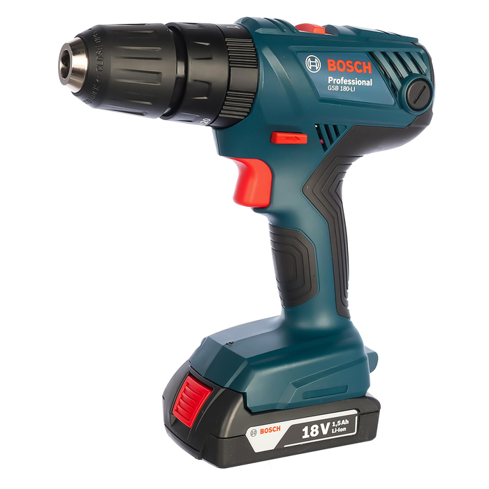 Аккумуляторная ударная дрель-шуруповерт Bosch GSB 180-Li (0.601.9F8.320), 18В, 2х1.5Ач