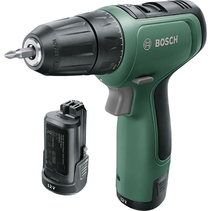Аккумуляторная дрель-шуруповерт Bosch EasyDrill 1200 (06039A210B), 12В, 2х1.5Ач, БЗП 10мм