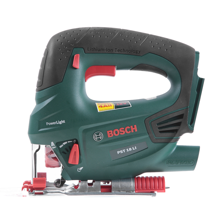 Аккумуляторный лобзик Bosch PST 18 LI (0.603.011.023), 18В, 2.5Ач, пильное полотно, кейс