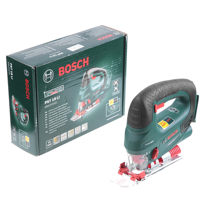 Аккумуляторный лобзик Bosch PST 18 LI (0.603.011.023), 18В, 2.5Ач, пильное полотно, кейс