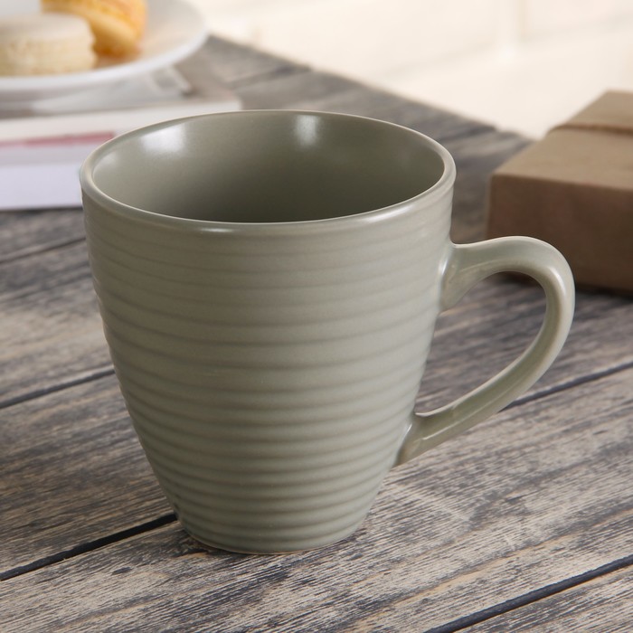 Кружка 450 мл "Вихрь", цвет серо-зеленый