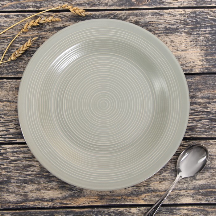 Тарелка обеденная 27 см "Вихрь", цвет серо-зеленый
