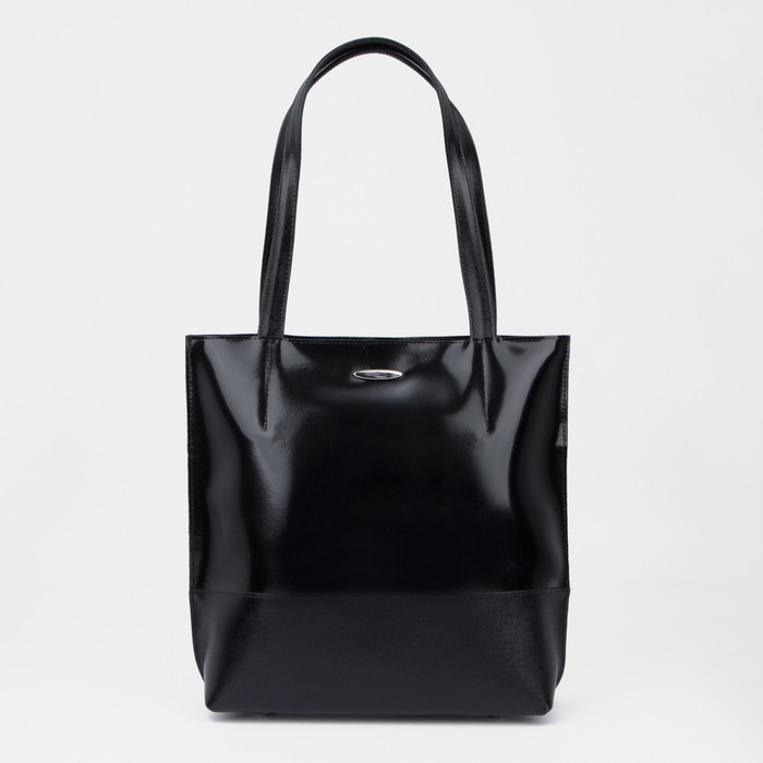 Сумка женская на молнии, 1 отдел, наружный карман, цвет чёрный гладкий шик/сафьян шик