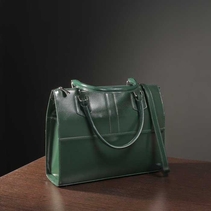 Сумка, отдел с перегородкой на молнии, наружный карман, шик, цвет изумрудный