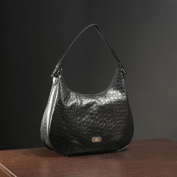 Сумка женская на молнии, отдел с перегородкой, 2 наружных кармана, цвет чёрный