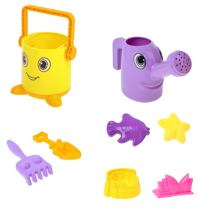 Песочный набор "Веселые фигурки", 6 предметов, МИКС