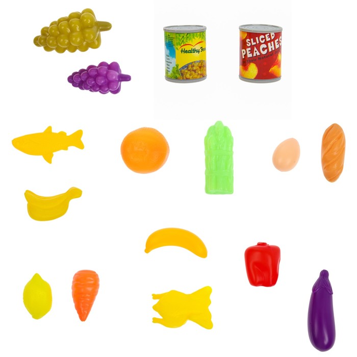 Продуктовая тележка "Шопинг карт -1" с продуктами, красная, 25 предметов