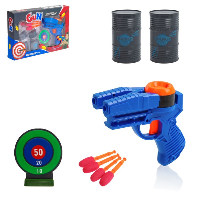 Пистолет "Двойной выстрел", с мишенями, стреляет мягкими пулями