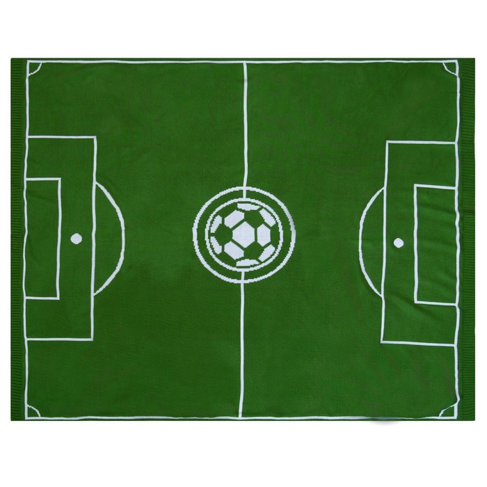 Вязаный плед "Этель" Поле, размер 110х140 см, цвет зелёный