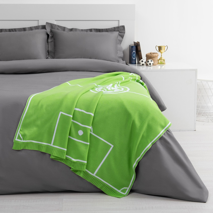 Вязаный плед "Этель" Поле (вид 2), размер 110х140 см, цвет зелёный