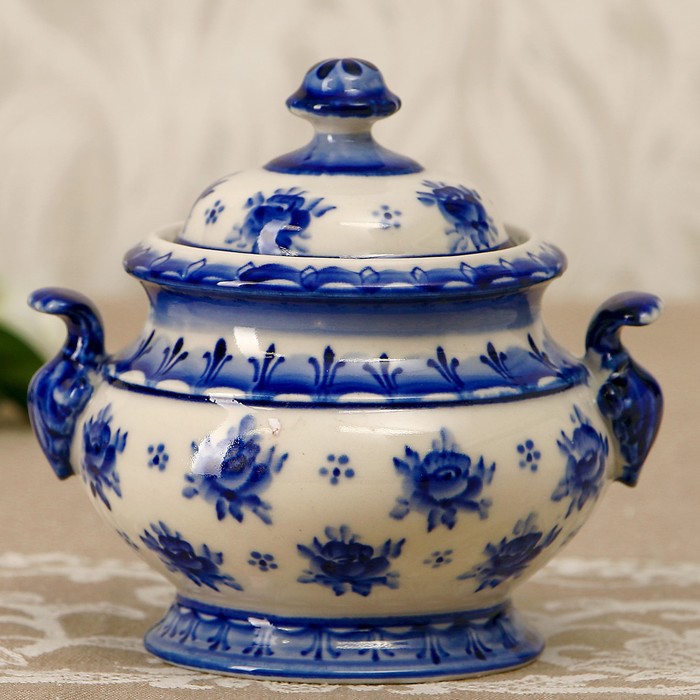 Сахарница «Рита», 12 см, гжель