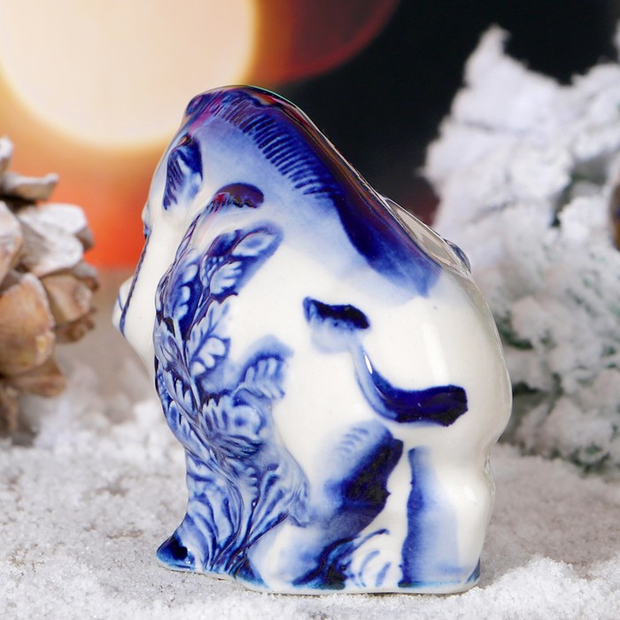 Сувенир «Кабан Макар», 5 см, гжель
