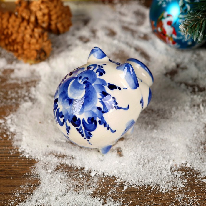 Сувенир «Свинка Даша», 6,5 см, гжель