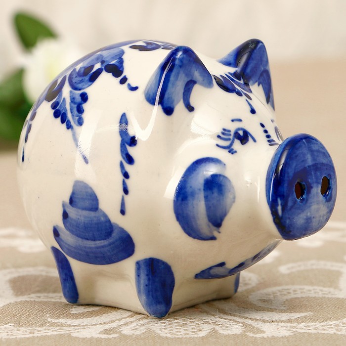 Сувенир «Свинка Даша», 6,5 см, гжель