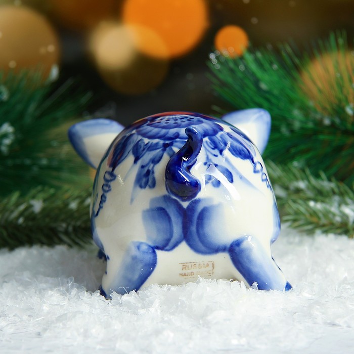 Сувенир «Свинка Клава», 7 см, гжель