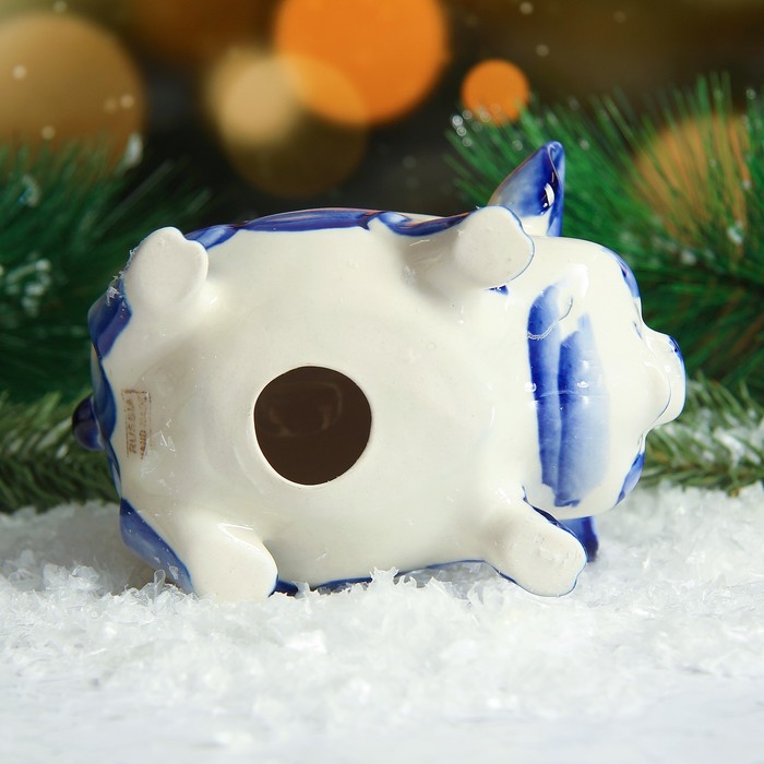 Сувенир «Свинка Клава», 7 см, гжель