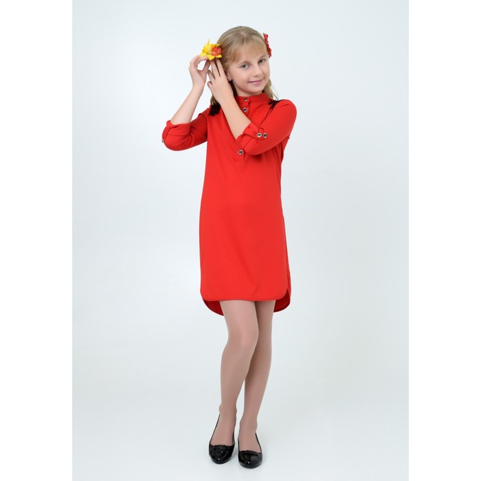 Платье нарядное для девочки, рост 134 см, цвет алый 2Т35-5
