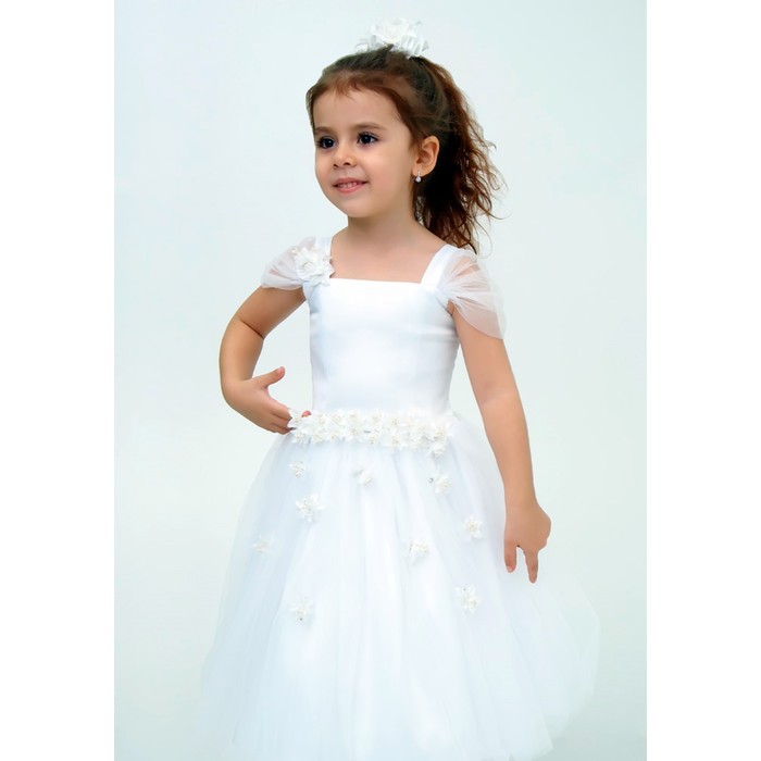 Платье нарядное для девочки, рост 104 см, цвет белый 1Н22-1