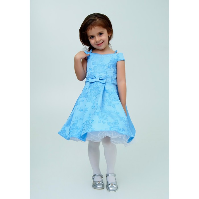 Платье нарядное для девочки, рост 104 см, цвет голубой 1Н23-3