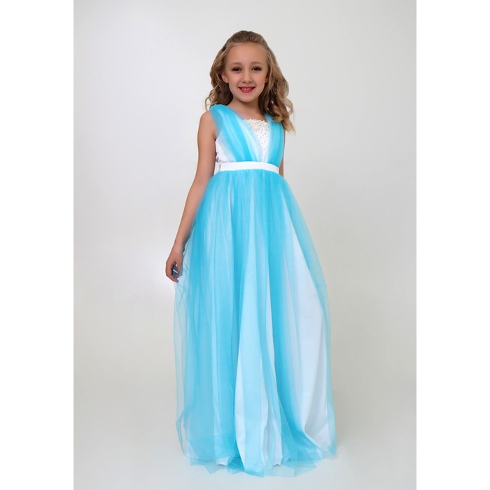 Платье нарядное для девочки, рост 164 см, цвет голубой 2Н43-1