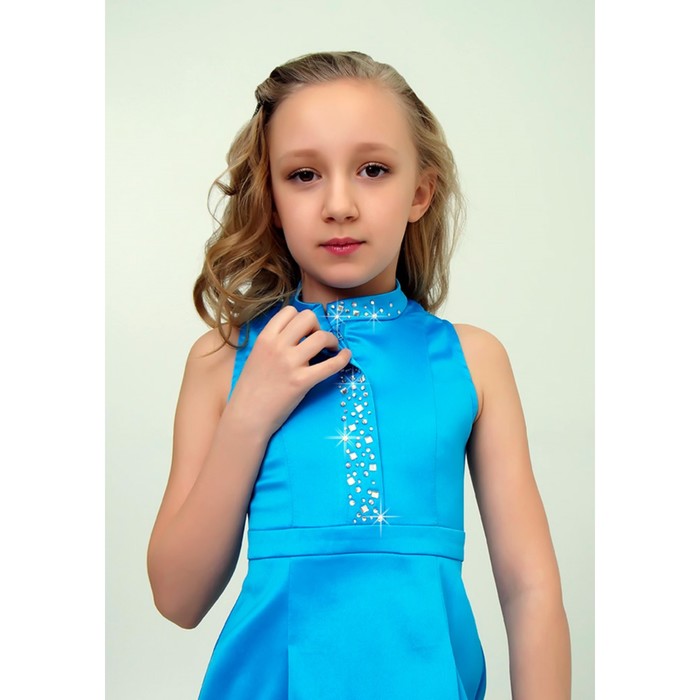 Платье нарядное для девочки, рост 158 см, цвет голубой 2Н64-1