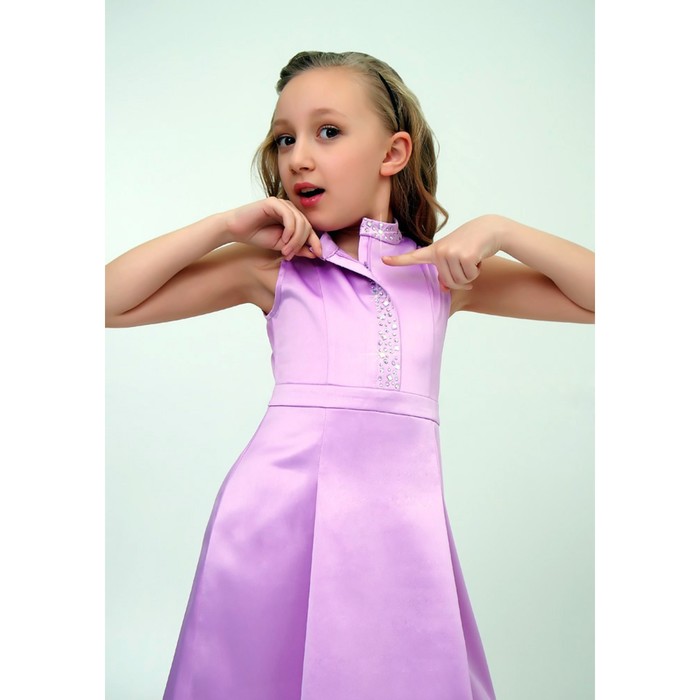 Платье нарядное для девочки, рост 152 см, цвет сиреневый 2Н64-3