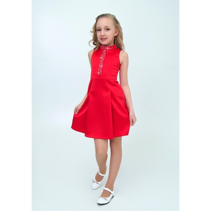 Платье нарядное для девочки, рост 152 см, цвет красный 2Н64-4