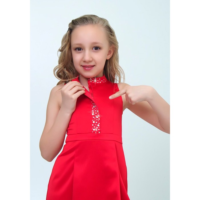 Платье нарядное для девочки, рост 152 см, цвет красный 2Н64-4