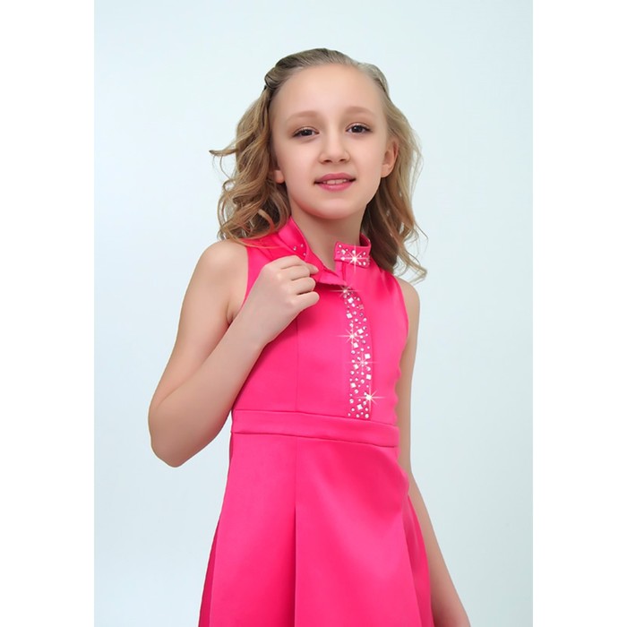 Платье нарядное для девочки, рост 152 см, цвет малиновый 2Н64-6