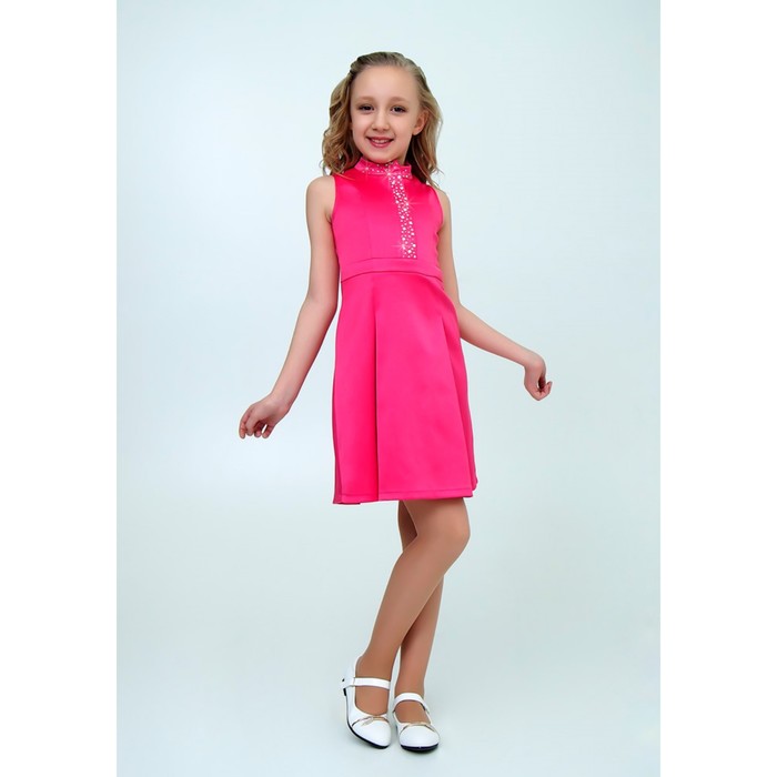 Платье нарядное для девочки, рост 152 см, цвет малиновый 2Н64-6
