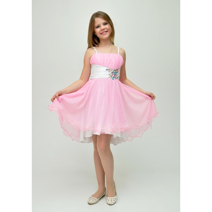 Платье нарядное для девочки+болеро, рост 152 см, цвет розовый 2Н9-10