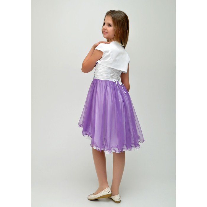 Платье нарядное для девочки+болеро, рост 158 см, цвет сиреневый 2Н9-9