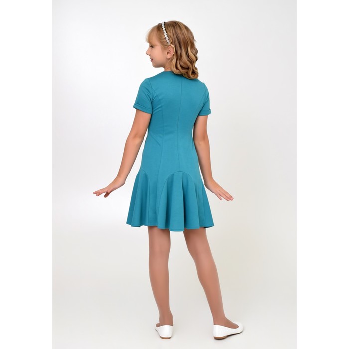 Платье нарядное для девочки, рост 140 см, цвет бирюзовый 2Т29-3